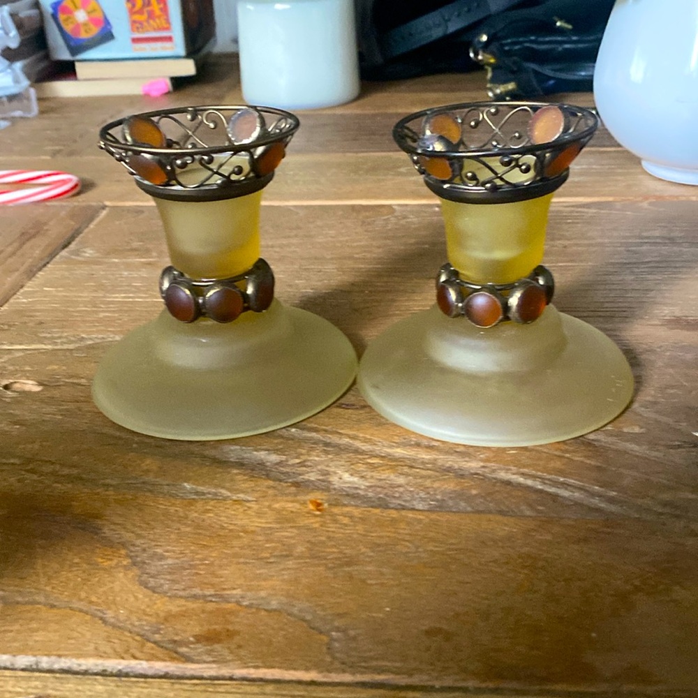 2 candlestick holders